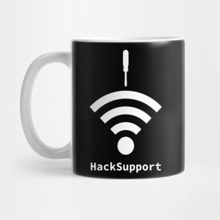 Hack-Support: A Cybersecurity Design (White) Mug